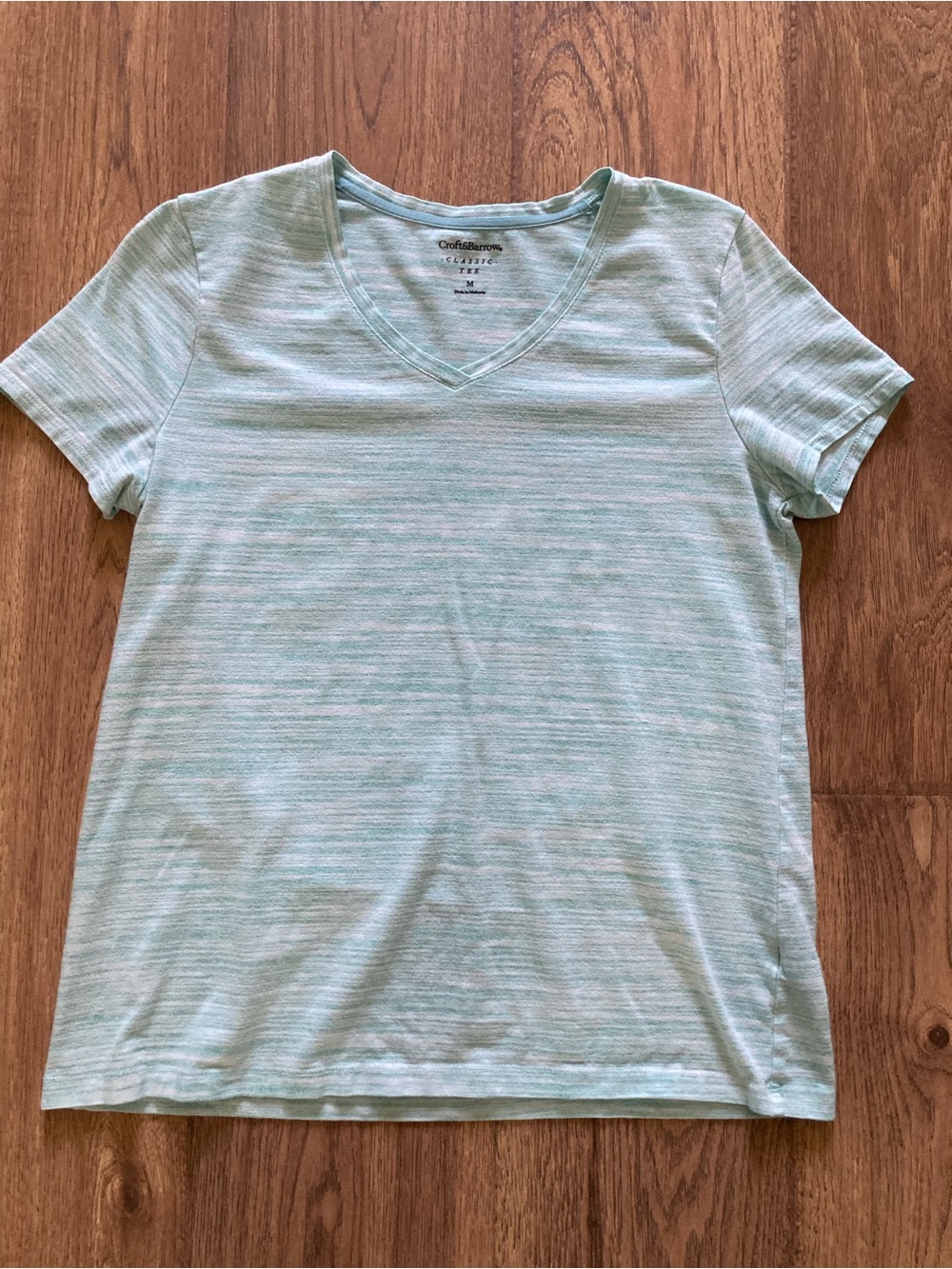 croft & barrow Mint Heathered V-Neck Short Sleeve Tee